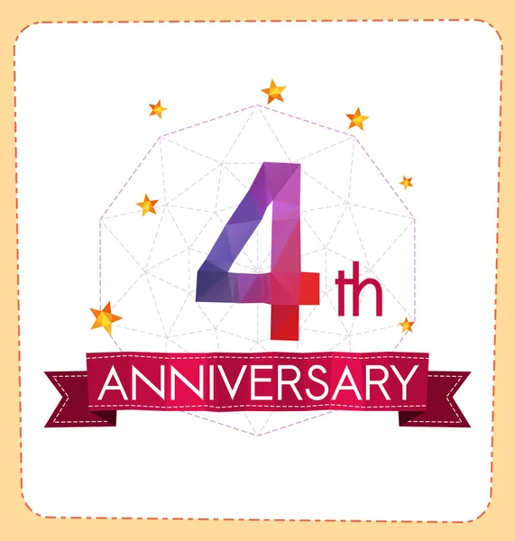 Polygonal number anniversary logo — Stock Vector