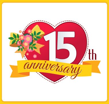 renkli evlilik yıldönümü logosu