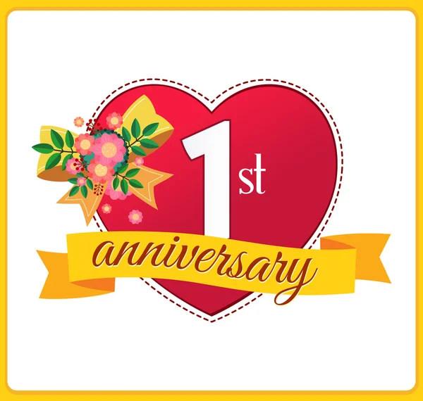 Colorful marriage anniversary logo — Stock Vector