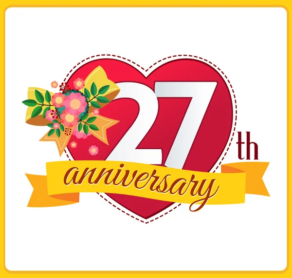 Colorful marriage anniversary logo — Stock Vector