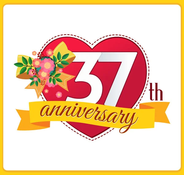 Colorful marriage anniversary logo — Stock Vector