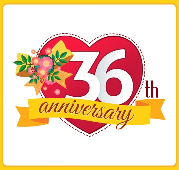 Colorful marriage anniversary logo — Stock Vector