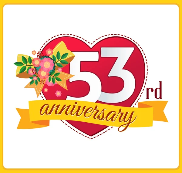 Colorful marriage anniversary logo — Stock Vector