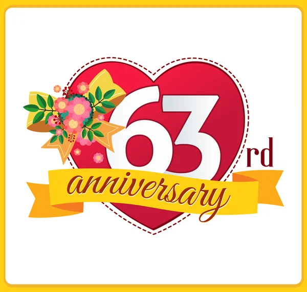 Logotipo de aniversário de casamento colorido — Vetor de Stock