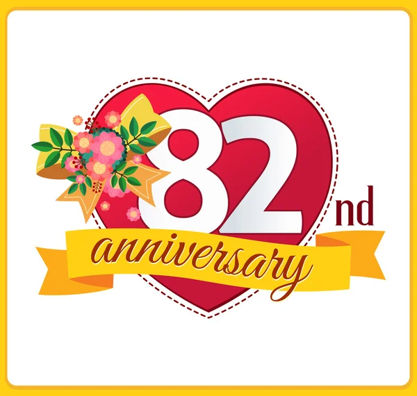 Colorful marriage anniversary logo — Stock Vector