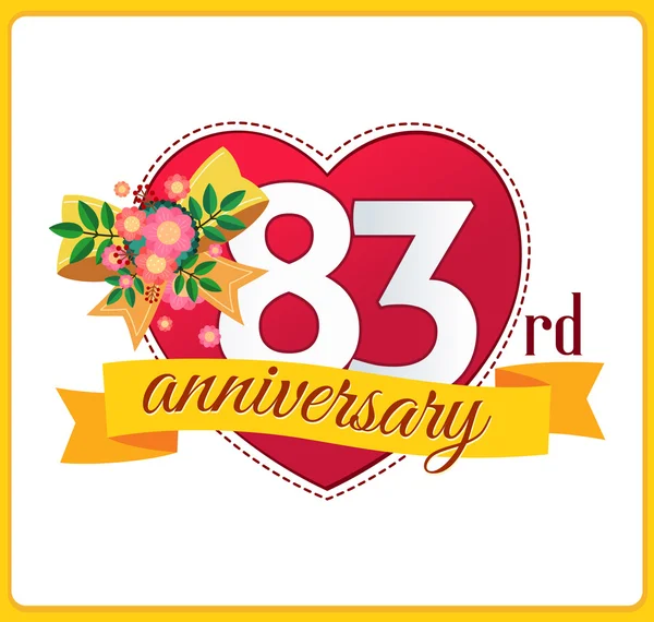 Logo anniversaire de mariage coloré — Image vectorielle
