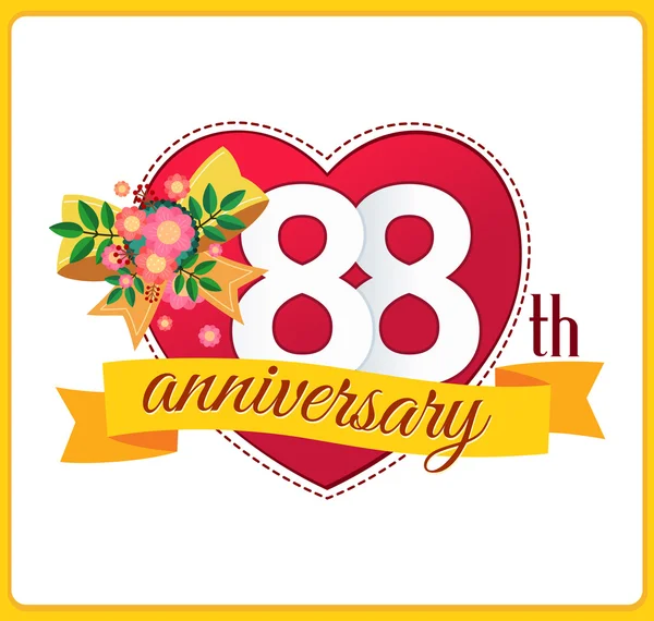 Logotipo colorido aniversario del matrimonio — Archivo Imágenes Vectoriales