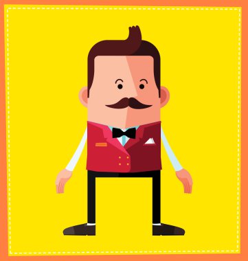 düz stil erkek avatar karakter tasarımı