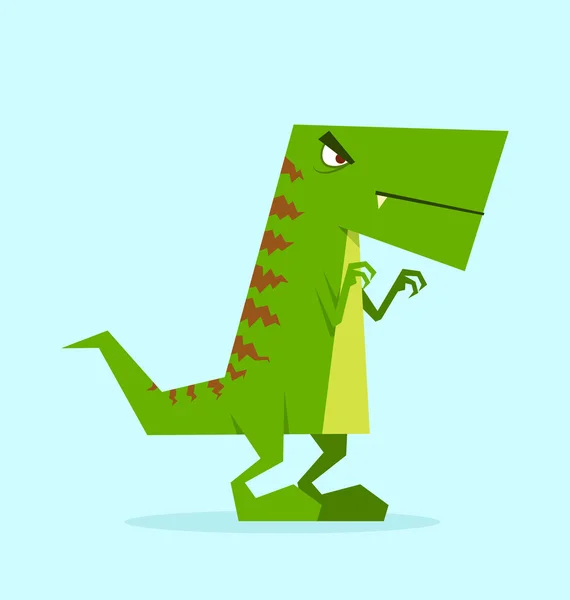 Green dino in action — Stock Vector