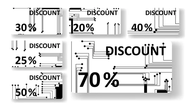 Circuit board discount cards — Stock Vector