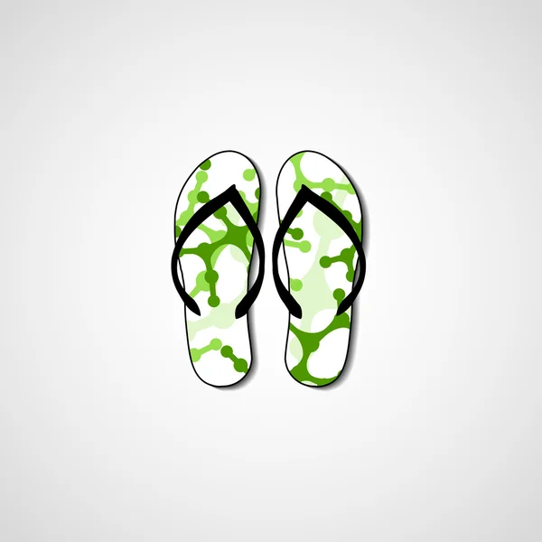 Abstract illustration on flip flops — Stock Vector