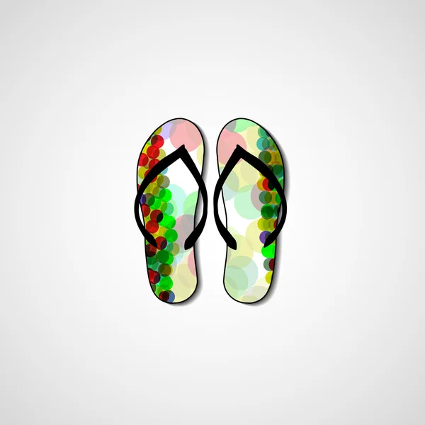 Abstract illustration on flip flops — Stock Vector