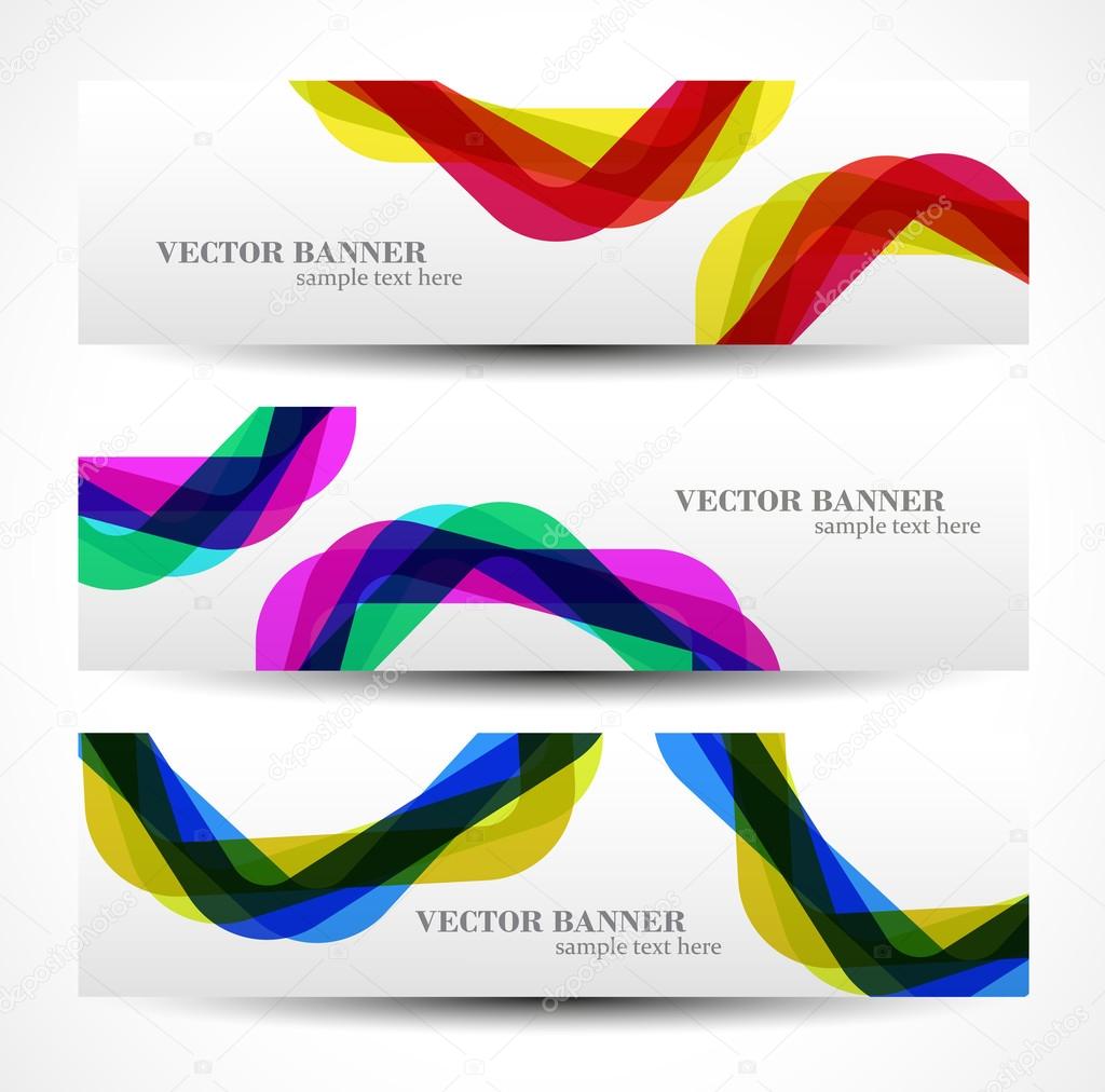 Set banners abstract illustration