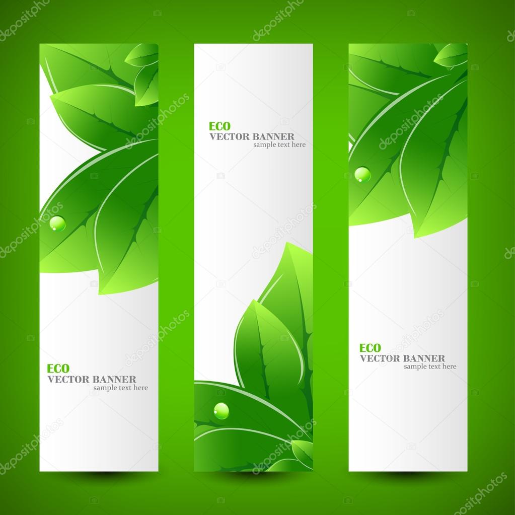 Set banner ecology illustration