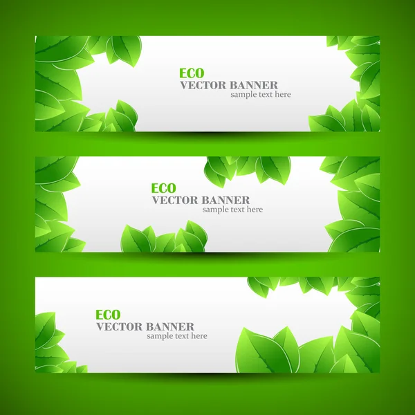 Set banners ecology illustration — Stock Vector