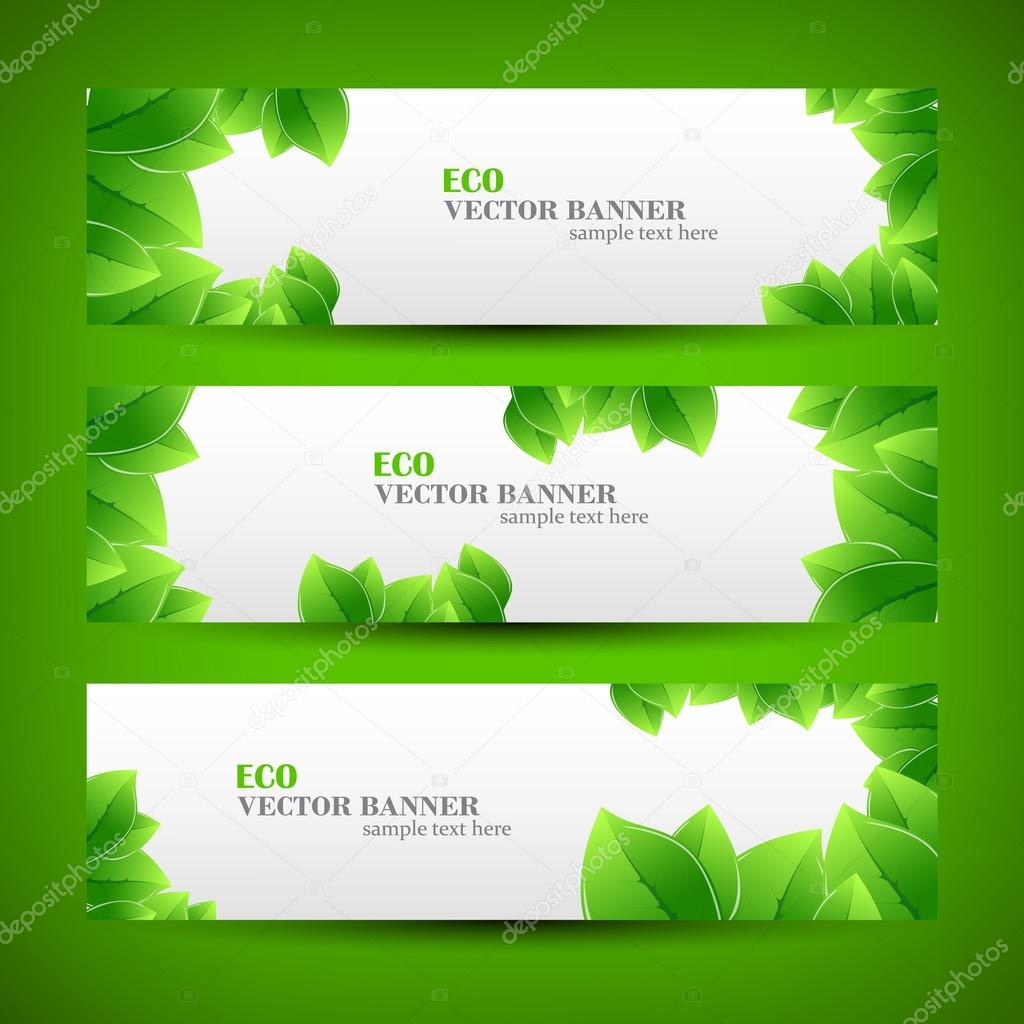 Set banners ecology illustration