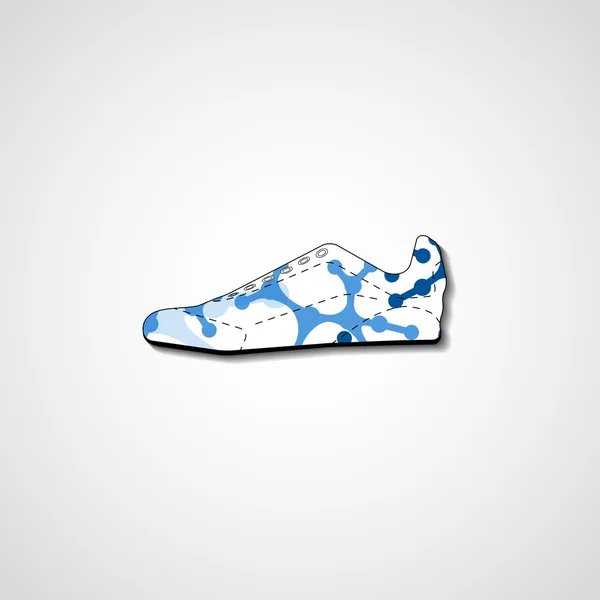 Ilustración abstracta en zapatillas de deporte — Vector de stock