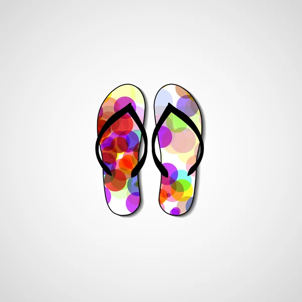 Abstract illustration on flip flops — Stock Vector