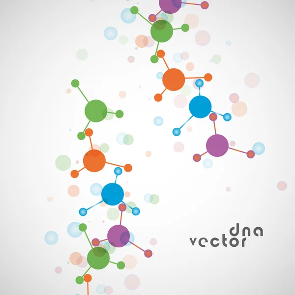Molekyl bakgrund, färgrik illustration — Stock vektor