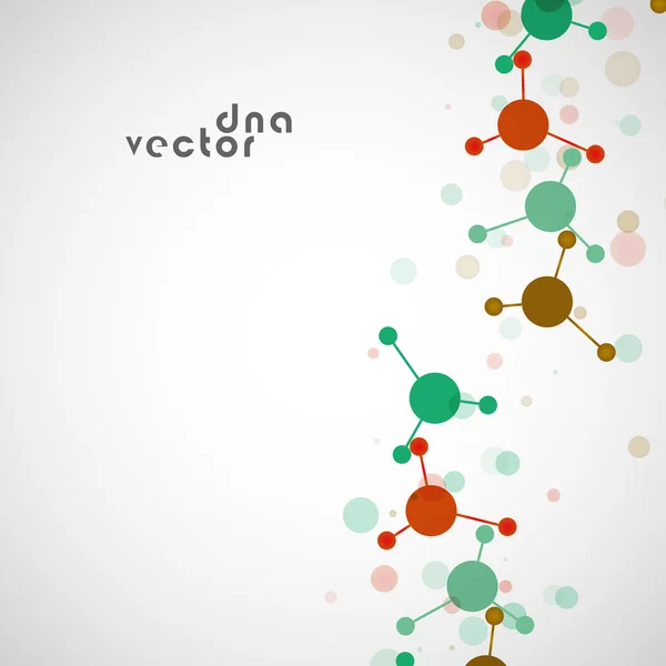 Sfondo molecolare, illustrazione colorata — Vettoriale Stock