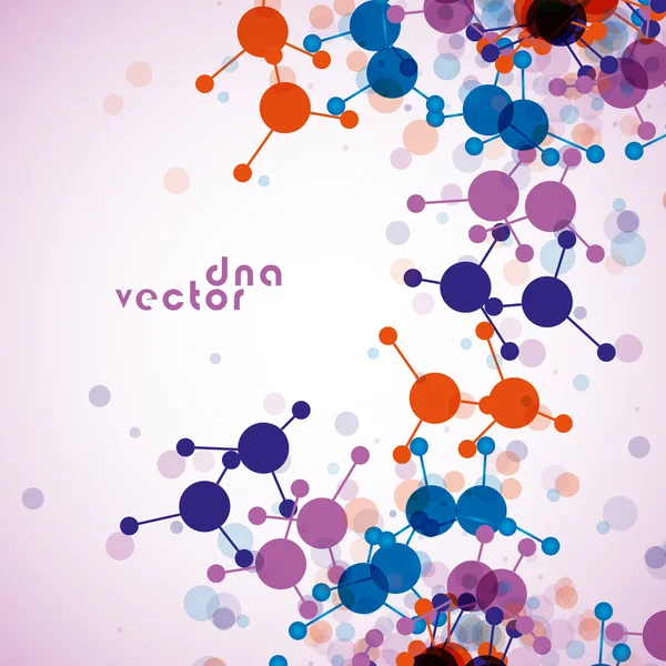 Molekyl bakgrund, färgrik illustration Stockillustration