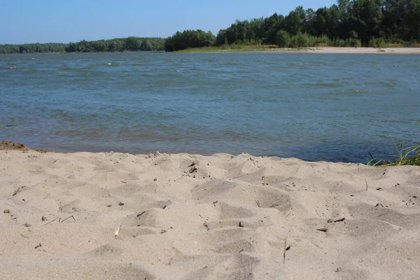 Sand River Bank Summer Beach Outdoor Recreation — Stock Photo, Image