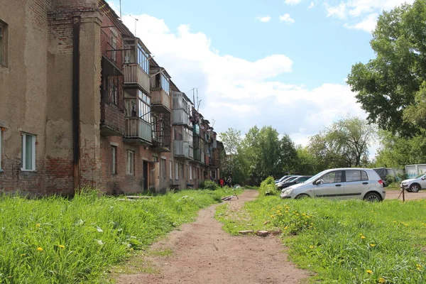Russia Novosibirsk 2019 Cantiere Vicino Edificio Più Piani Estate Sono — Foto Stock