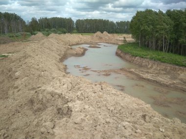 Yazın ormanda su gölü olan bir çukur kazdık.