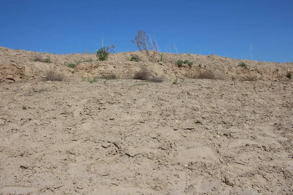 Sol Est Désert Avec Une Dune Sable Horizon Avec Ciel — Photo