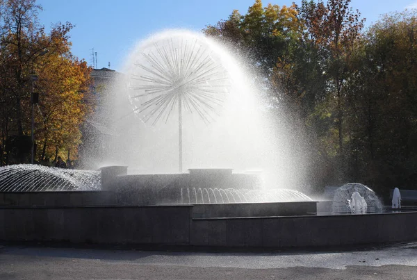 Fountain City Park Recreation Jets Water Splashes Refreshes — Zdjęcie stockowe