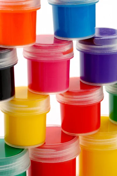 Wall of paints of different colors — Stock Photo, Image