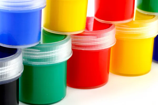 Wall of paints of different colors — Stock Photo, Image