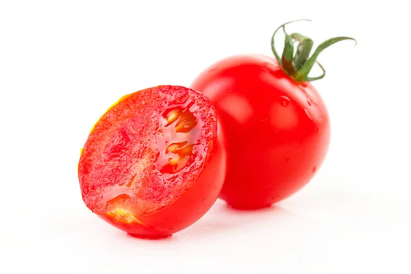 Fresh cut tomatoes on white background — Stock Photo, Image