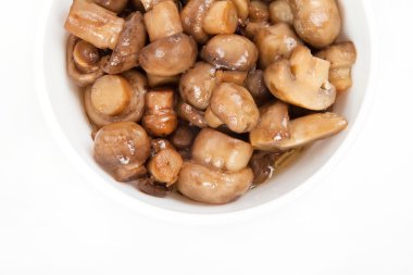 Balsamik sirke ile sızma zeytin oi Marine mantar