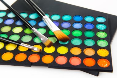 Makyaj fırçaları ve makyaj göz gölgeler