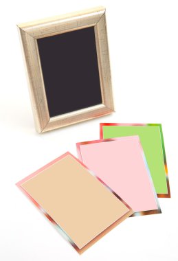 Beyaz arka plan üzerinde fotoğrafla eski fotoğraf çerçevesi