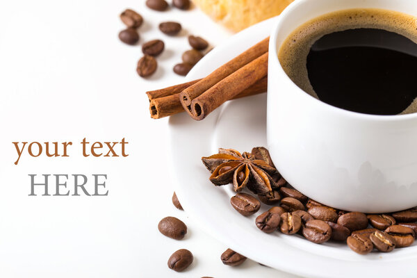 Coffee and grains cup with spices