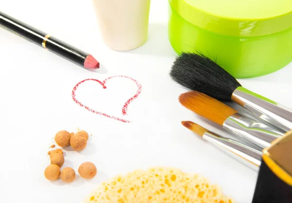 Group decorative cosmetics for makeup. Still life. — Stock Photo, Image