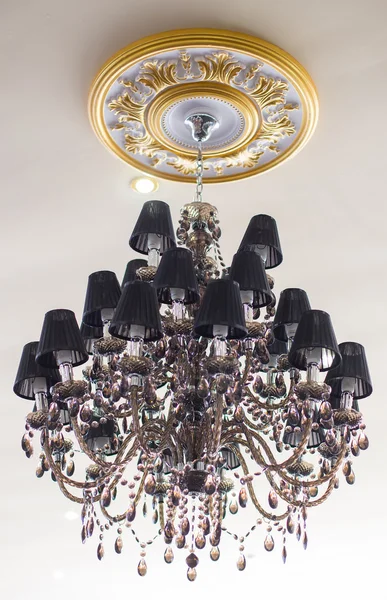 Black chandelier in interior — Stock Photo, Image