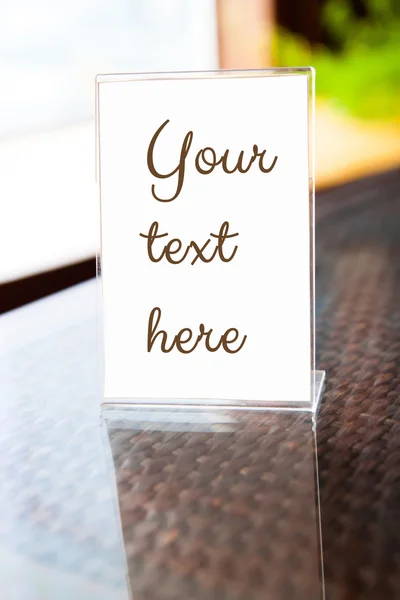 (empty) Reserved sign on table in restaurant — Stock Photo, Image