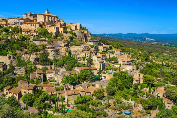 Majestätisches Mittelalterliches Französisches Dorf Der Nähe Von Avignon Beliebtes Touristisches — Stockfoto
