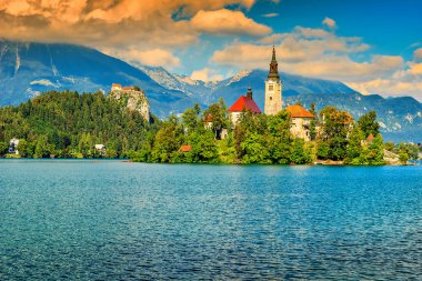 Lake Bled, Slovenya, Avrupa ile çarpıcı panorama