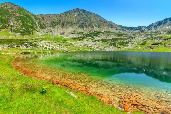 Emerald glacier lake, Retezat mountains, Transilvânia, Roménia — Fotografia de Stock