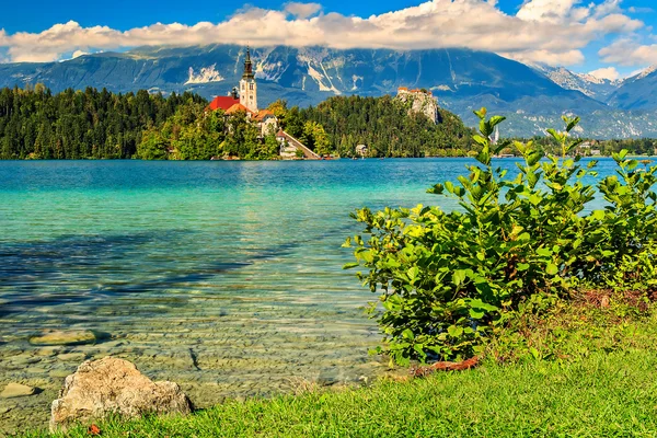 Fantastisk panorama med sjön Bled, Slovenien, Europa — Stockfoto