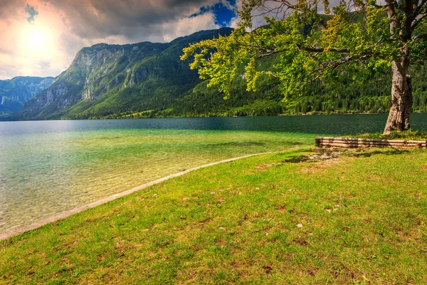 Prachtige alpine landschap, Lake Bohinj, Slovenië, Europa — Stockfoto