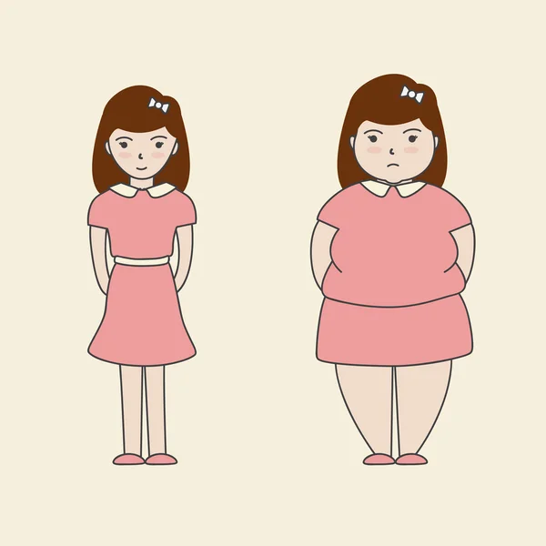 Woman Slim and Fat, Cartoon vector Stock Vector Image by ©Kittichai  #52280997