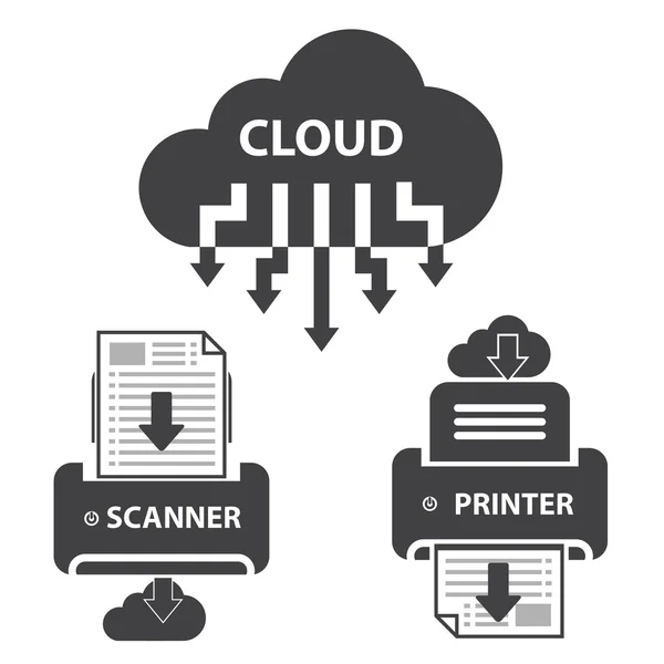 Cloud-Dokumentenspeicherung — Stockvektor