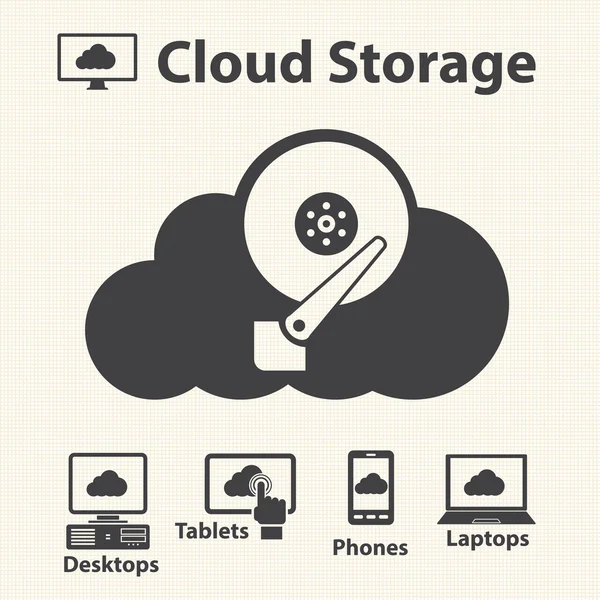 Big Data icons, Cloud computing storage — Stock Vector