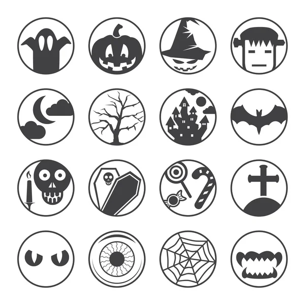 Symbole der Silhouette zu Halloween — Stockvektor