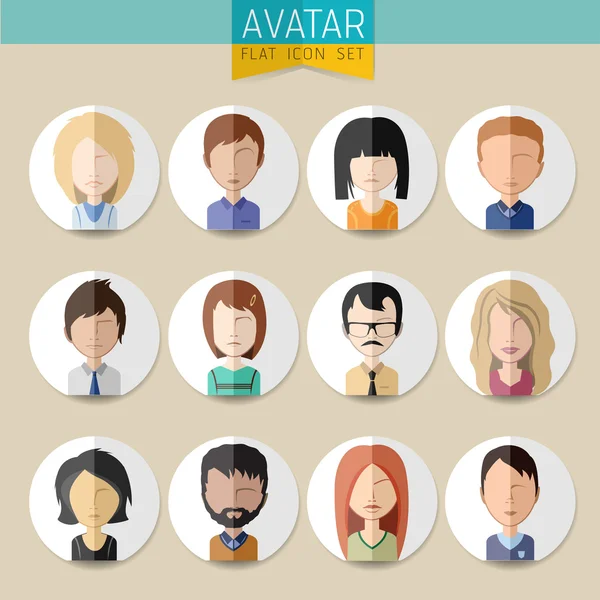 Avatar soziales Netzwerk eingestellt — Stockvektor